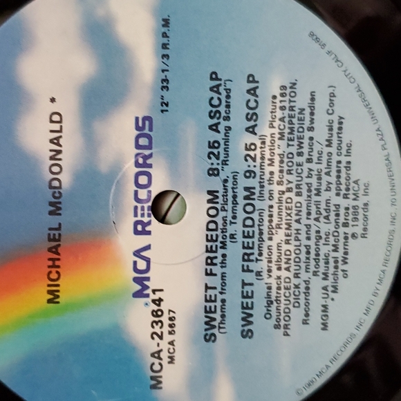 MCA RECORDS-Michael McDonald-Sweet Freedom Mixes. "Running Scared" Music. EUC. - Picture 11 of 12